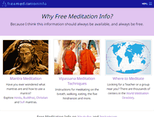Tablet Screenshot of freemeditationinfo.com